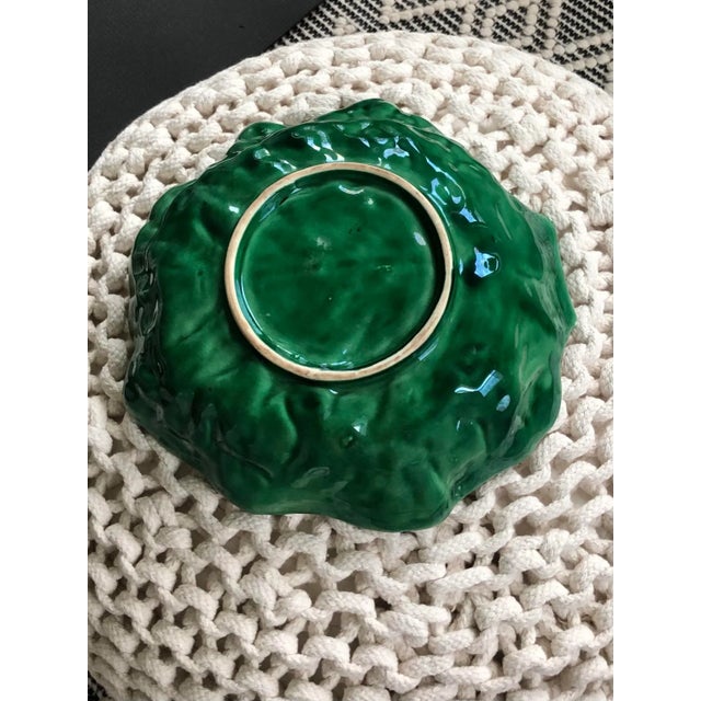 Ceramic Mid 20th Century Secla Green Cabbageware Large Serving Dish For Sale - Image 7 of 9