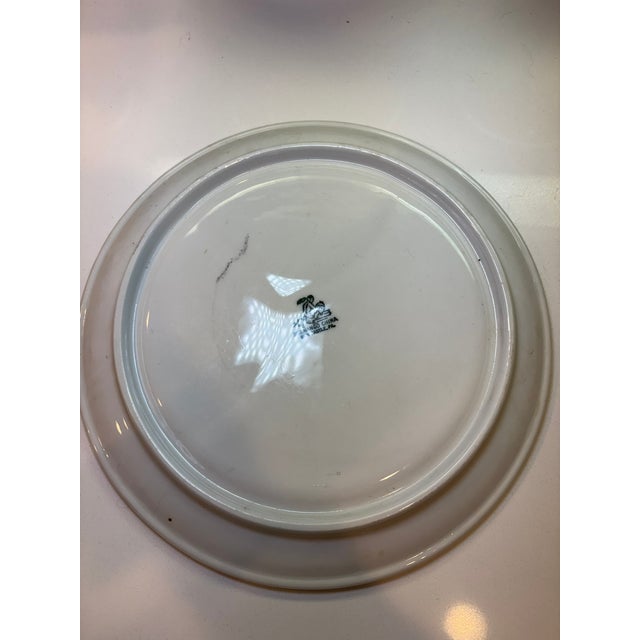 Vintage Blue & White Chinoiserie Willow Style Decorative Plate For Sale - Image 9 of 12