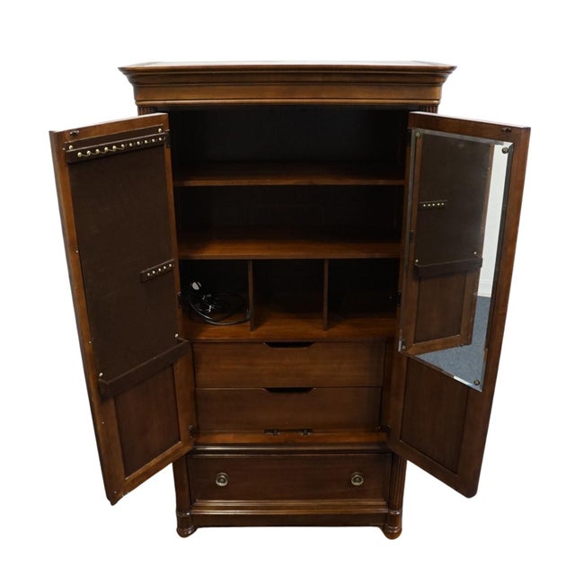 Late 20th Century Late 20th Century Stanley Furniture Solid Cherry Italian Inspired Traditional 42" Chiffonier Armoire 339-13-14 For Sale - Image 5 of 15