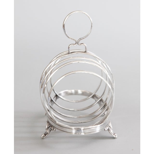 Early 20th Century Art Deco English Silver Plate Toast Rack For Sale - Image 5 of 8