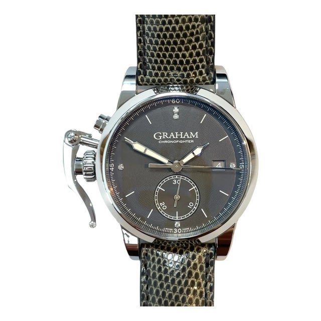 Graham Chronofighter 1695 Romantic Stainless Steel Watch With Leather Belt For Sale