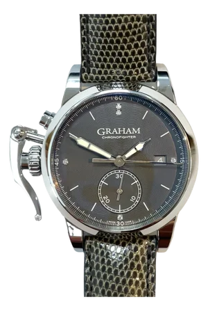Graham Chronofighter 1695 Romantic Stainless Steel Watch With Leather Belt