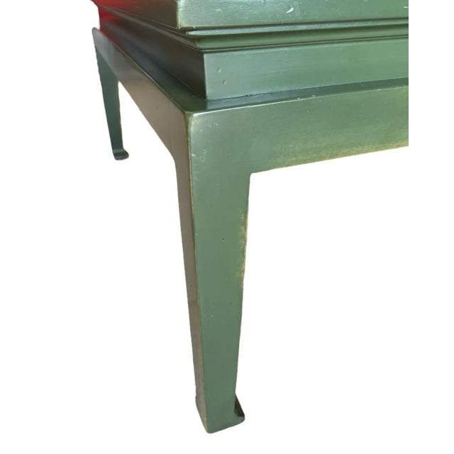 Bausman Company Green Coffee Table Bench Made For Sale - Image 9 of 14