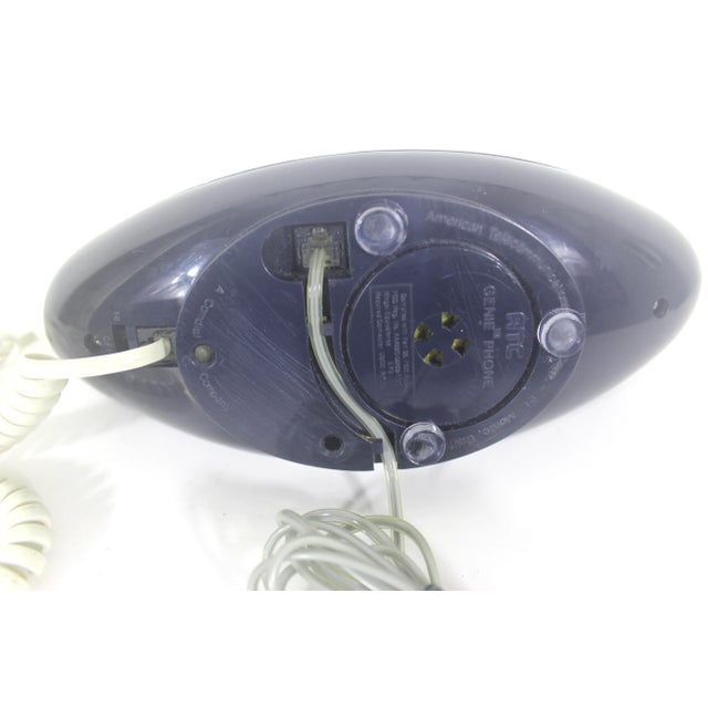 Navy Blue Vintage Navy Blue and Gold White Genie Phone Push Button Telephone Eighties For Sale - Image 8 of 9