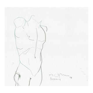 1994 Norbert Voelkel Greek Figure Drawing For Sale