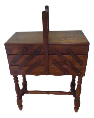 Large Folding Floor Sewing Box, 1960s