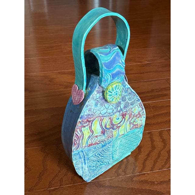 Ceramic Hand Built Sculptural Ceramic Vessel Signed/Dated For Sale - Image 7 of 18