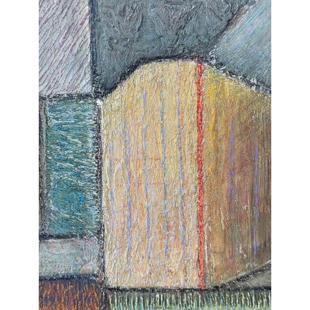 Textile Cubist Abstract Oil on Canvas For Sale - Image 7 of 12