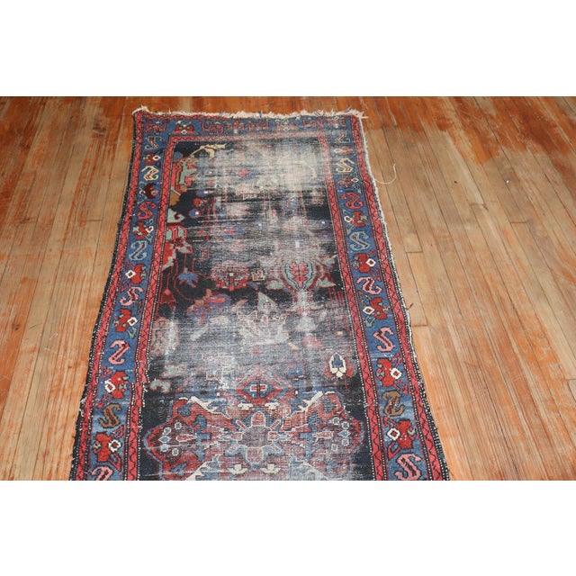 Early 20th Century Worn Distressed Zabihi Collection Persian Runner - 3'2" x 9'11" For Sale - Image 10 of 10
