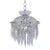 Vintage Crystal Basket Chandelier With Pressed Flower Swags & Amber Beads For Sale
