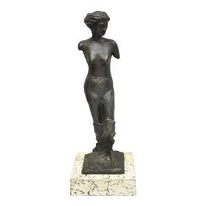 Vintage Mid Century Modern Bronze Nude Woman Sculpture Figure Signed "A Risi"