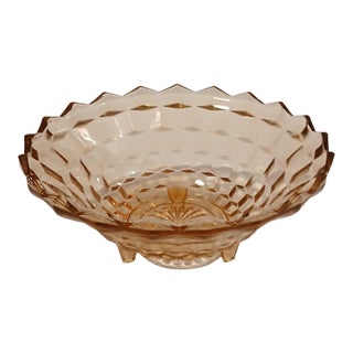 1950s Mid-Century Modern 3-Toed Colony Peach Whitehall Fruit Bowl For Sale