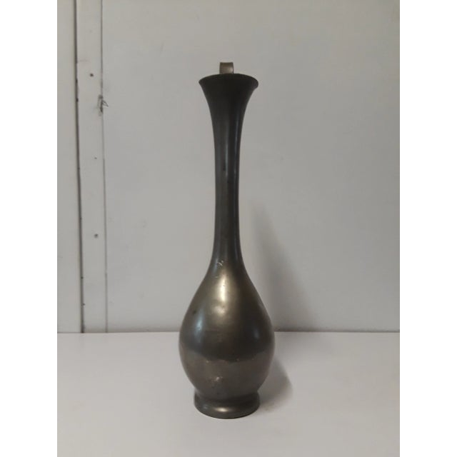 1960s JJ Paris Pewter Vase For Sale - Image 5 of 5
