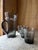 Mid-Century Modern Smoky Grey Woodgrain Bark Glass Pitcher and Tumbler Set, 1970, Set of 5 For Sale - Image 9 of 16