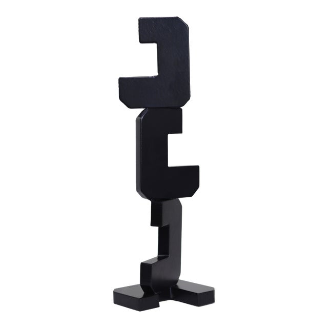 Cs the Moment - Abstract Contemporary Steel Metal Sculpture for Table or Desk Original Artwork by Granville Beals For Sale