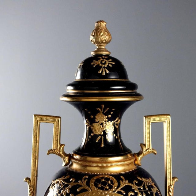 Porcelain and Gilded Bronze Vases For Sale - Image 3 of 11