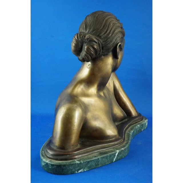 Vincenzo Gemito, Bust Sculpture of Nude Woman, 20th Century, Gilded Bronze For Sale - Image 9 of 18