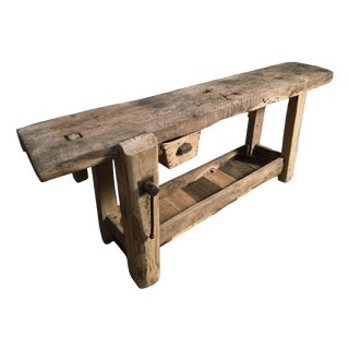 Antique 19th Century Rustic French Oak Workbench For Sale