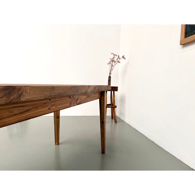 Vintage Poplar Farmhouse Table, 1970s For Sale - Image 11 of 18