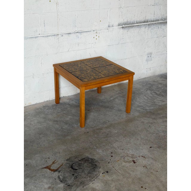 Mid-Century Modern Oak Tile Top Coffee Table Danish Mid-Century Modern 1960s For Sale - Image 3 of 10