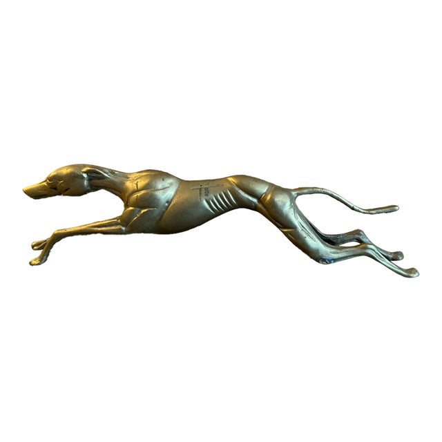 Vintage Brass Greyhound Whippet Sculpture For Sale