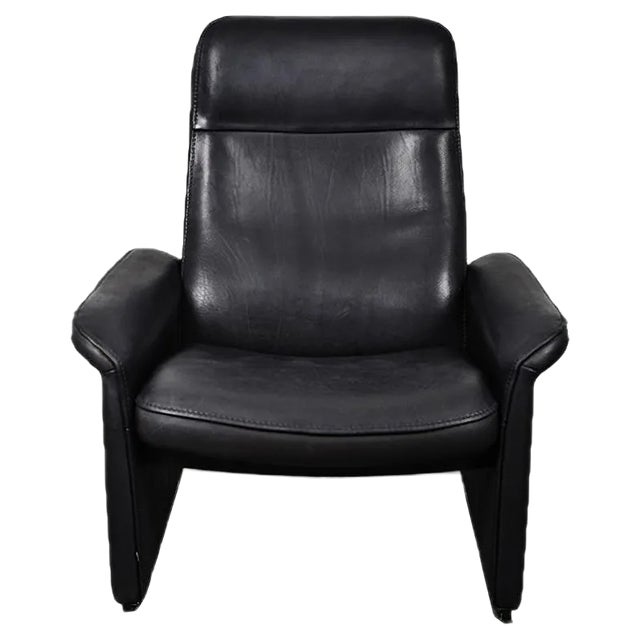 Black Leather DS50 Armchair from de Sede, 1980s For Sale