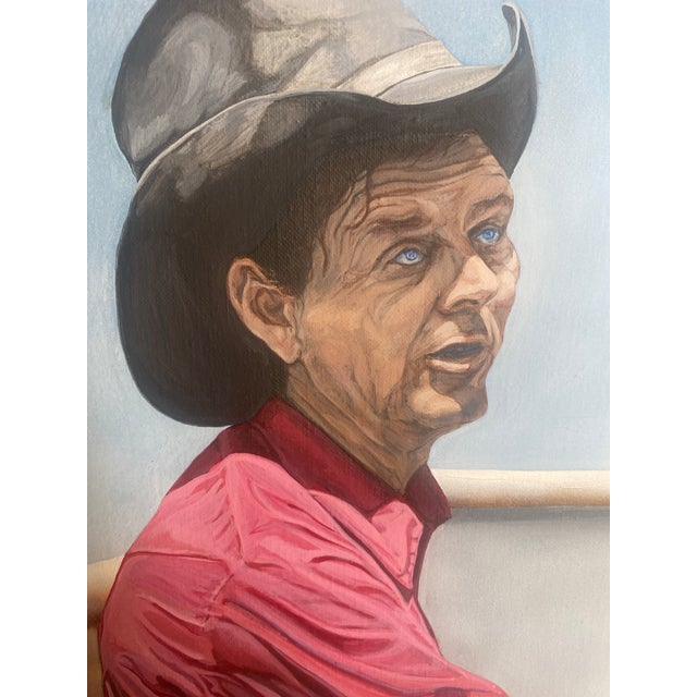 Wood Vintage Oil on Canvas Painting of Two Cowboys on a Ranch, Signed Stephen L Newman Circa 1970 For Sale - Image 7 of 12