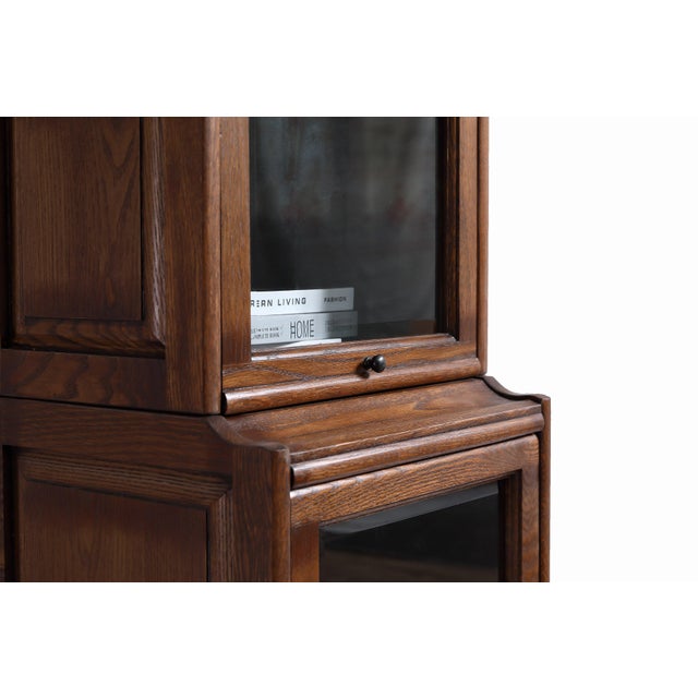 2020s Mission Narrow Barrister Bookcase - Beveled Glass - Micheals Cherry For Sale - Image 5 of 17