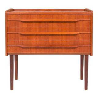 Vintage Danish Mid-Century Teak Three Drawer Chest For Sale
