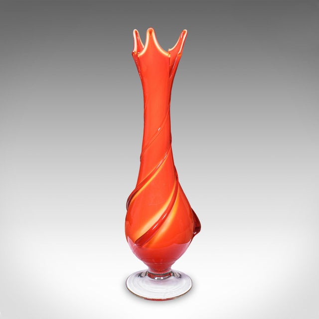 1970s Vintage Murano Trumpet Vase, Italian, Art Glass, Display, Mid Century Modern For Sale - Image 5 of 10
