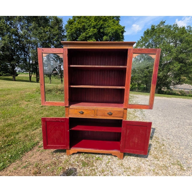 Antique Oak Flat Wall Pie Safe Cupboard W Pierced Tin Panel Bottom 1900s 1 Piece For Sale - Image 12 of 18