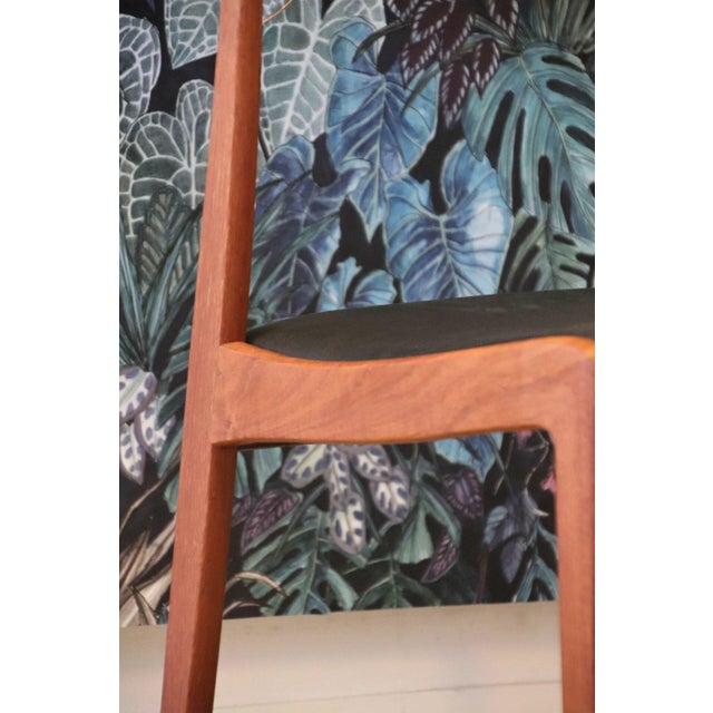 Teak Chairs with Black Leather Seats by Henning Kjærnulf for Korup Stolefabrik, 1960s, Set of 4 For Sale - Image 11 of 14