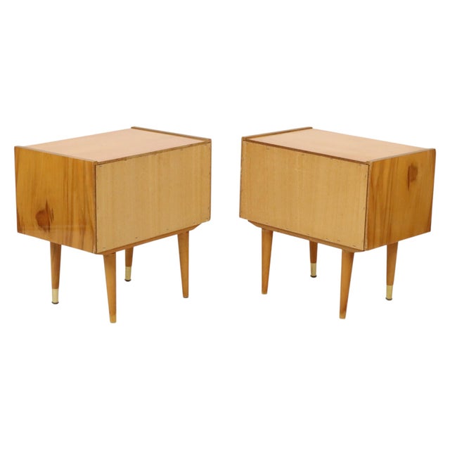 Vintage Rockabilly Nightstands in Light Wood, 1970s, Set of 2 For Sale - Image 11 of 18