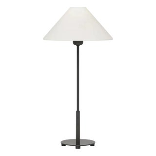J. Randall Powers by Visual Comfort Signature Hackney Table Lamp in Bronze with Linen Shade For Sale