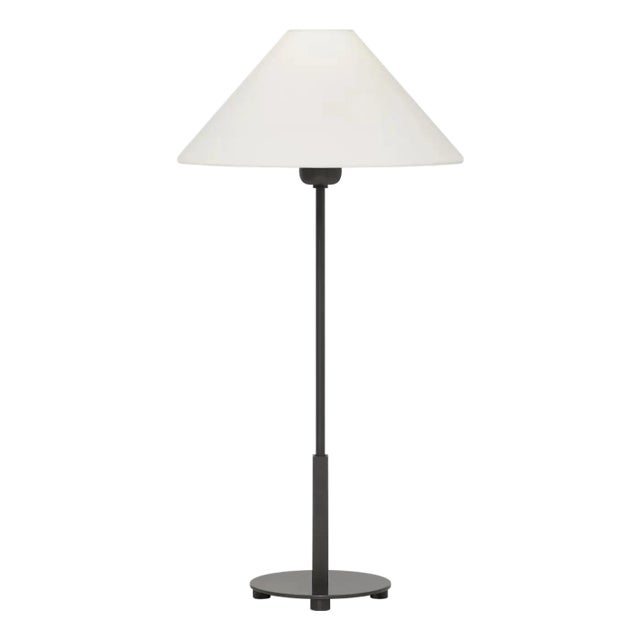 J. Randall Powers by Visual Comfort Signature Hackney Table Lamp in Bronze with Linen Shade For Sale