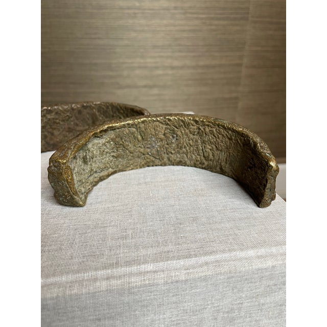 Metal Antique Copper Congolese Mounted Currency Cuffs- a Set of 2 For Sale - Image 7 of 7