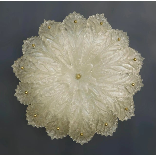 Barovier e Toso 1960s Clear Graniglia Murano Flush Mount For Sale - Image 4 of 8