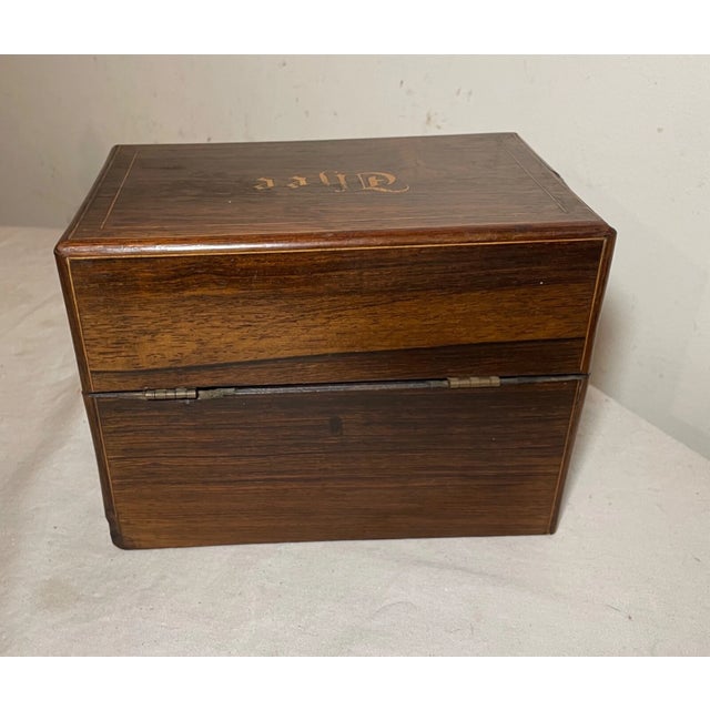 Antique 19th Century Handmade Marquetry Wooden Dutch Thee Tea Caddy Box For Sale - Image 9 of 12