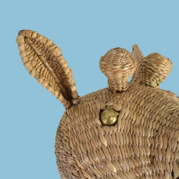 Mario Lopez Torres Giraffe Bar. There are minor imperfections to the hand-made woven rattan. Signed Mario Lopez Torres...