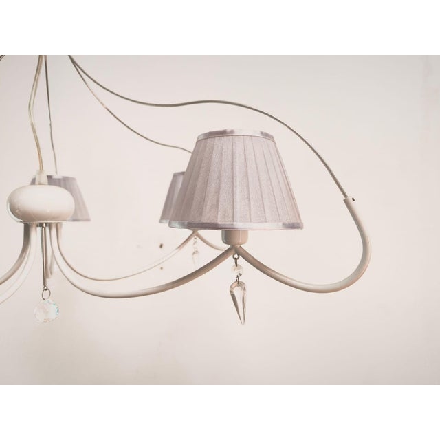 Five-Light Chandelier with Organza and Crystal Lampshades For Sale - Image 6 of 18