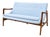 Modern Mid Century Style Sofa Baby Blue Chenille For Sale