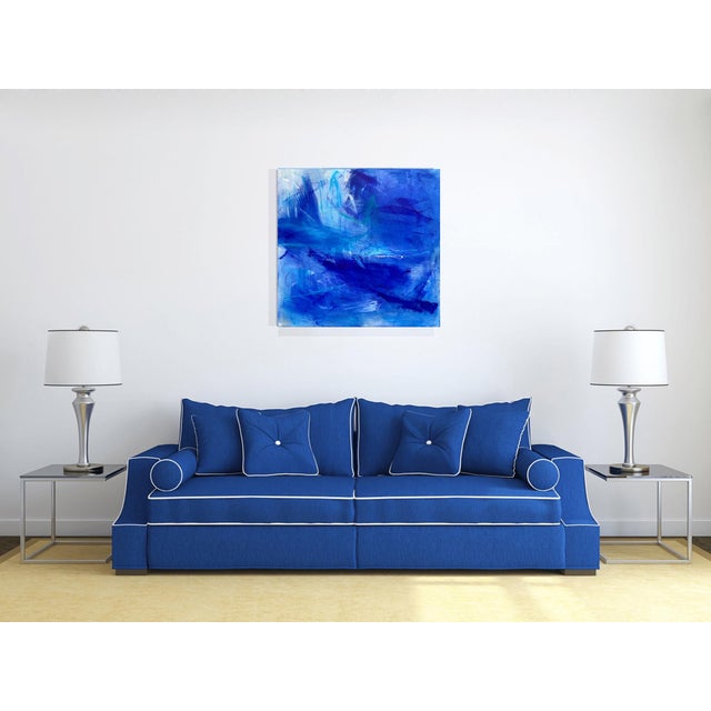 "Swordfish" by Trixie Pitts Abstract Expressionist Oil Painting For Sale - Image 9 of 11