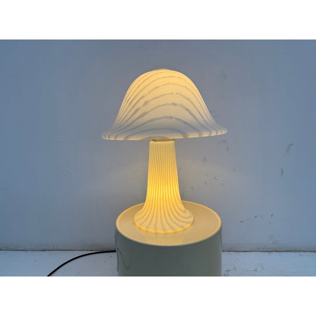 Mid-Century Modern Large Mushroom Zebra Table Lamp from Peill & Putzler, 1970s For Sale - Image 3 of 9