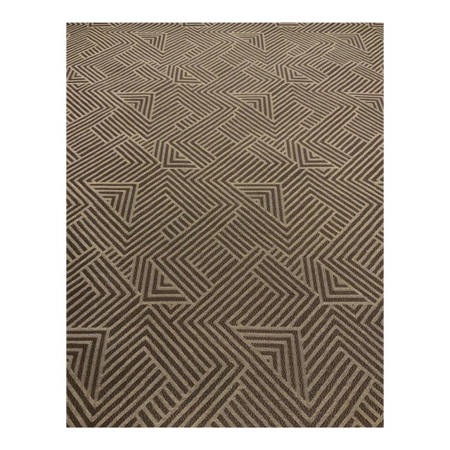 Chaddock: F6188- Charcoal Modern Taupe and Gray Geometric Woven Designer Fabric - 15 Yards For Sale