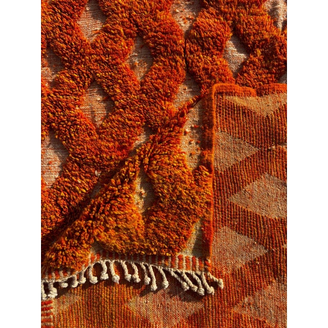 Orange Moroccan Wool Rug For Sale - Image 12 of 12