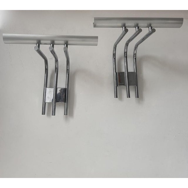 Metal Vintage Studio Wall Lighting in Chrome Metal, 1978, Set of 2 For Sale - Image 7 of 12