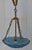 Art Deco French Ceiling Lamp in Blue Glass with Brass Mounting, 1930s For Sale - Image 6 of 8