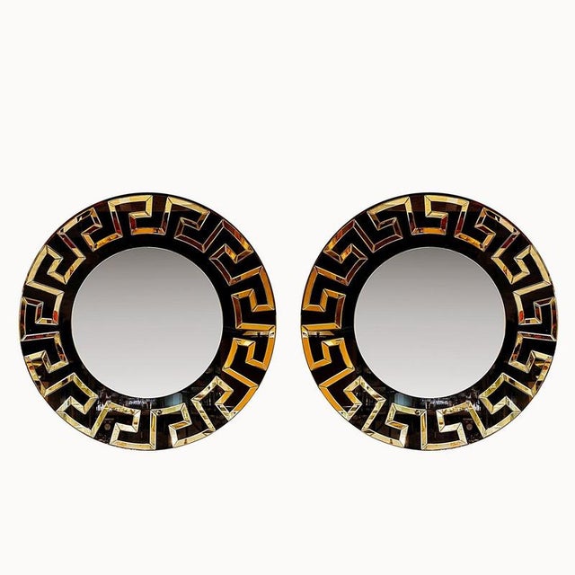 Decorative Round Mirrors, Set of 2 For Sale - Image 9 of 9