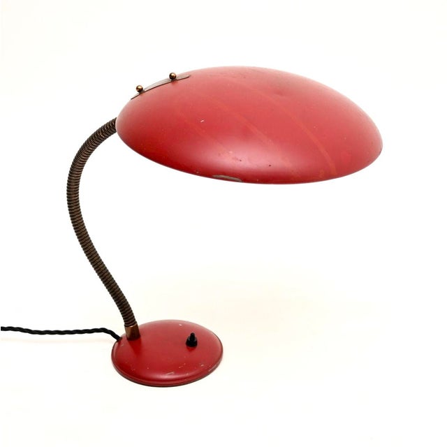 A wonderful vintage French enamelled tole and brass desk lamp. This was recently imported from France, it dates from...