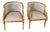 Pair of Mid 20th Century French Empire Style Barrel-Back Carved and Gilt Chairs For Sale